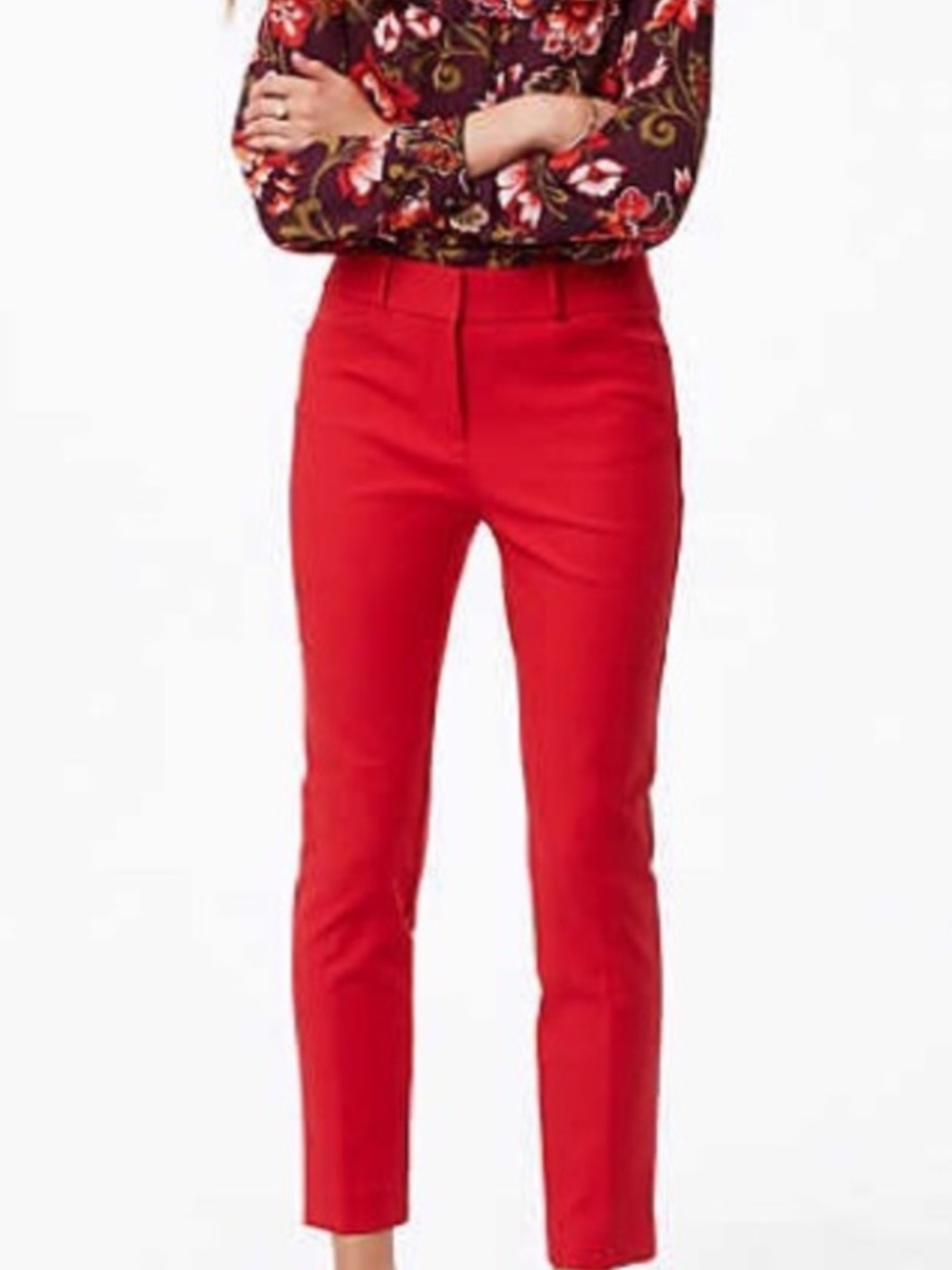 LOFT Red Ankle Pants